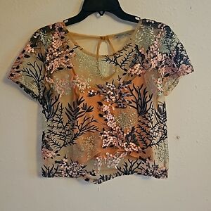 Sheer ocean-themed shirt